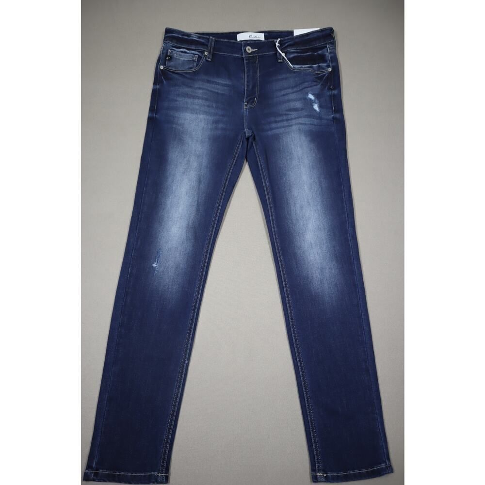 Kancan Mid Rise Super Skinny Ripped Denim Jeans Size 13/30